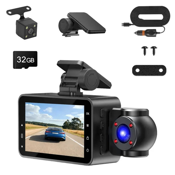 WiFi FHD 1080P 3 Channel Dash Cam