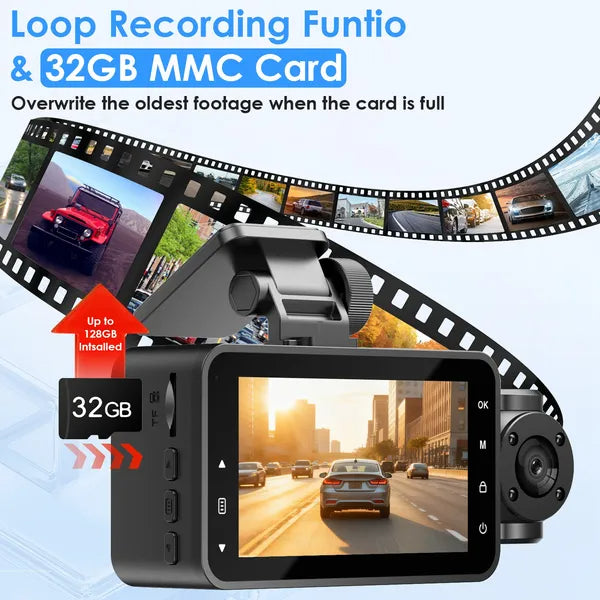 WiFi FHD 1080P 3 Channel Dash Cam